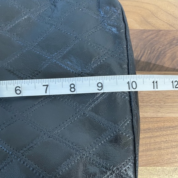 NWT Quilted Black Leather Crossbody Bag Vintage Diamond Stitch Shoulder Purse - Picture 14 of 16